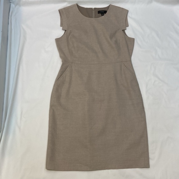 J. Crew Dresses & Skirts - J.Crew Women’s Tan Linen blend Mid Length Cap Sleeve Dress.Size-12 p